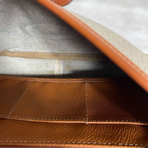 Dooney & Bourke vintage leather beige with tan trims and strap crossbody bag - Picture 15 of 15